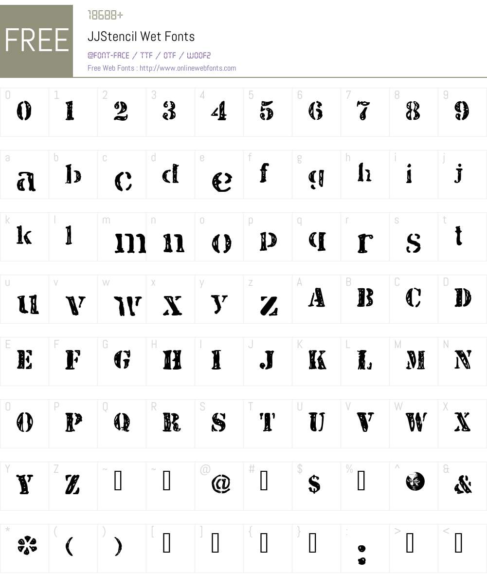 JJStencil Wet Font Screenshots
