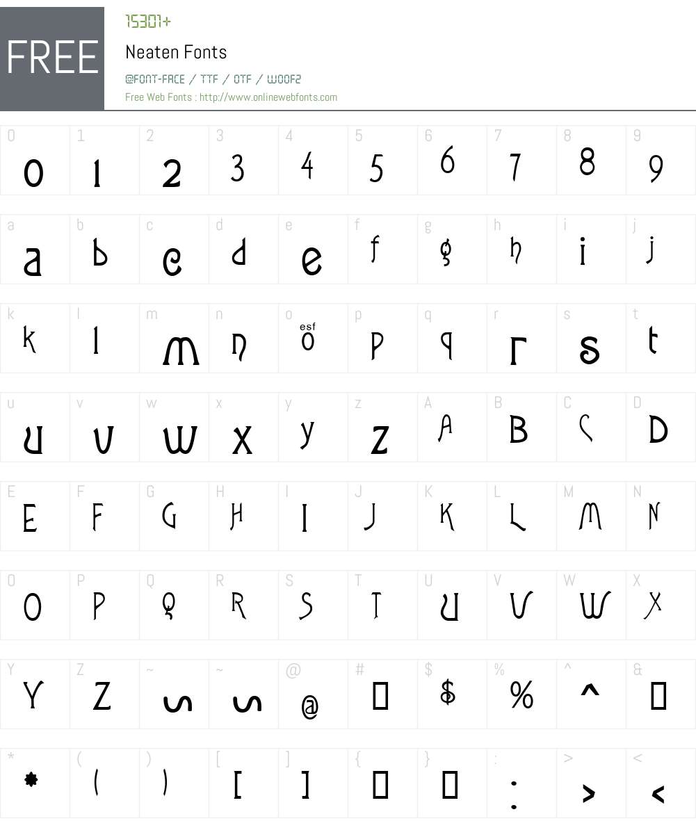 Neaten Font Screenshots