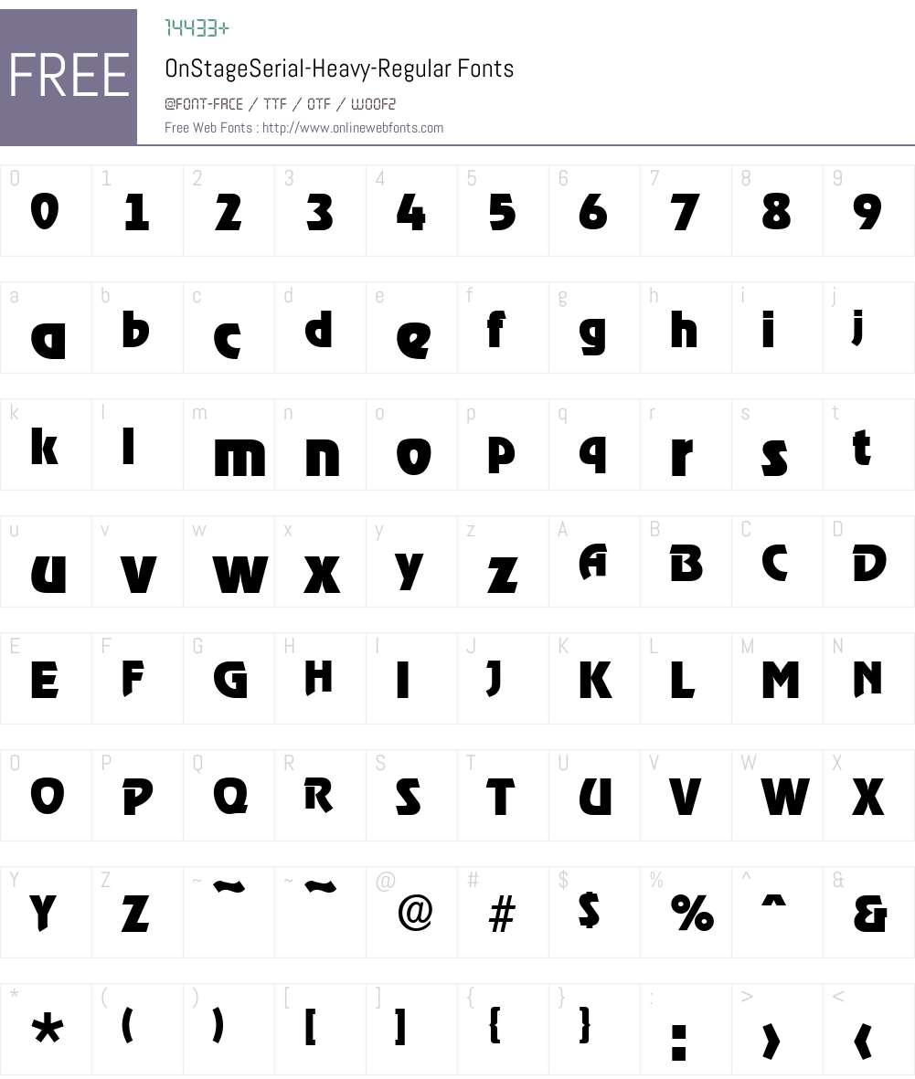 OnStageSerial-Heavy Font Screenshots