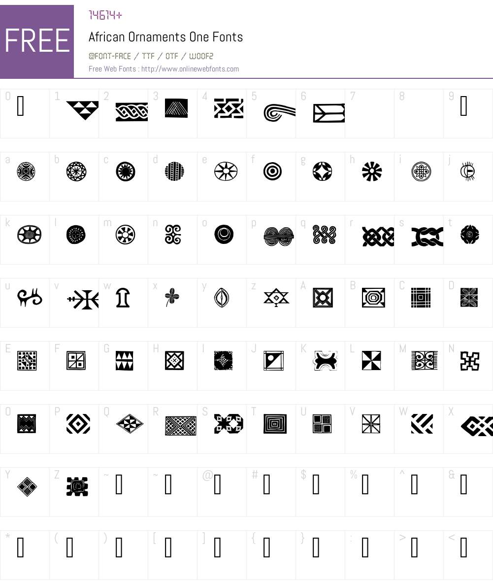 African Ornaments One Font Screenshots