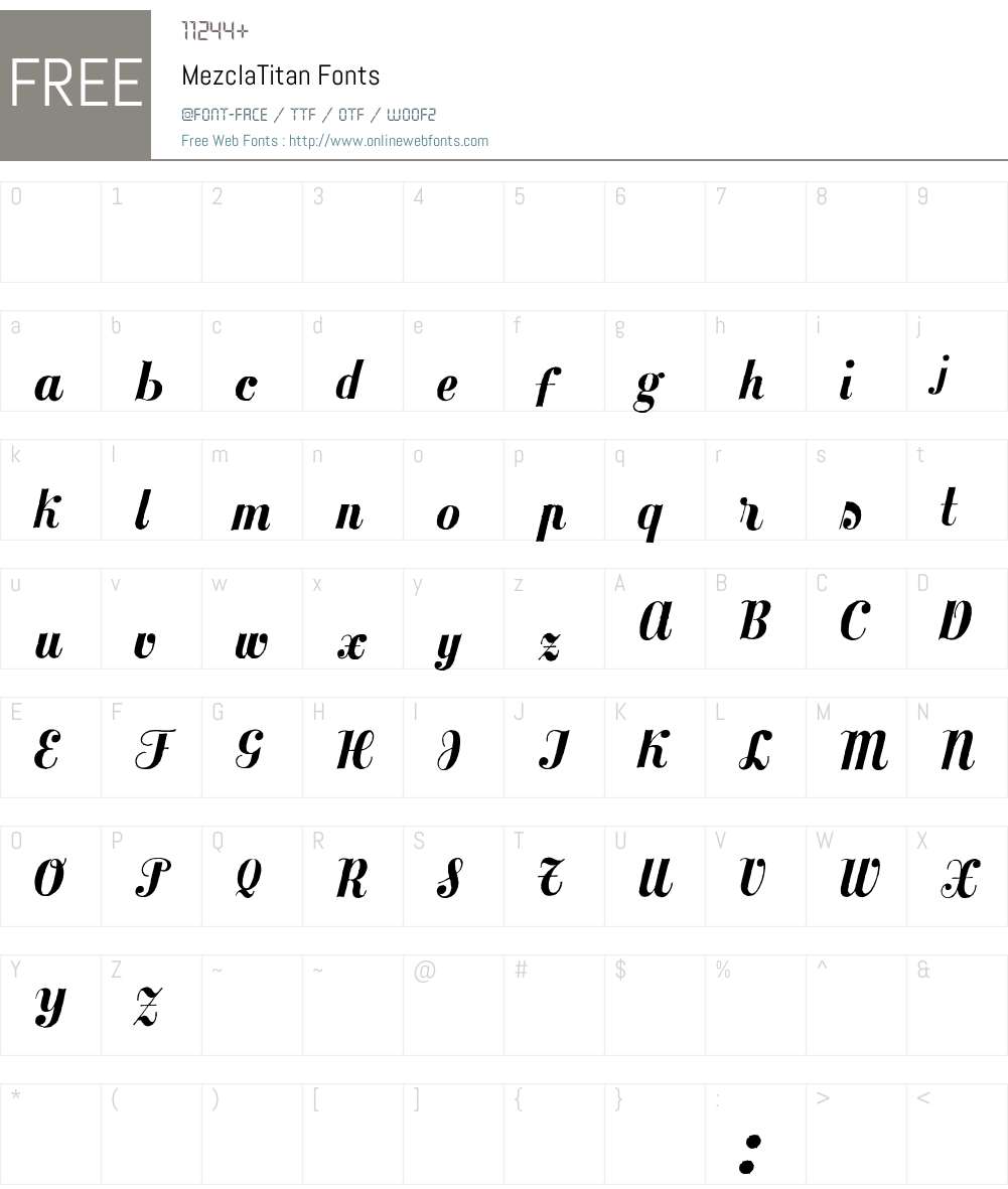 MezclaTitan Font Screenshots
