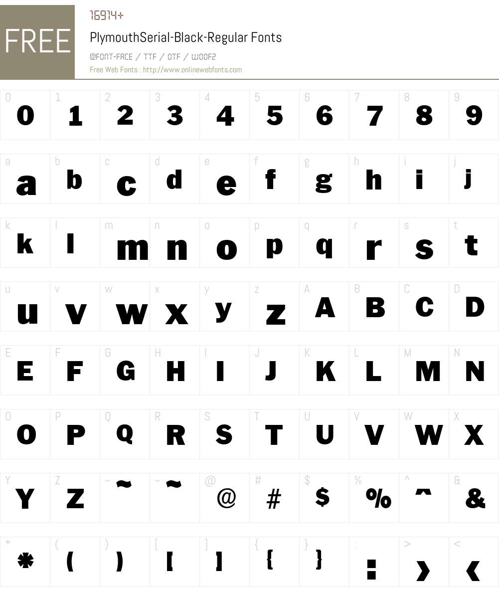 PlymouthSerial-Black Font Screenshots