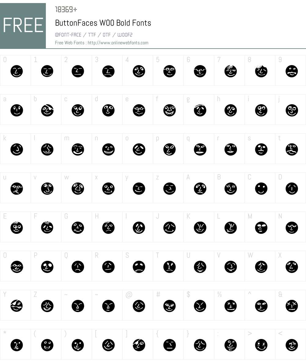 ButtonFacesW00-Bold Font Screenshots