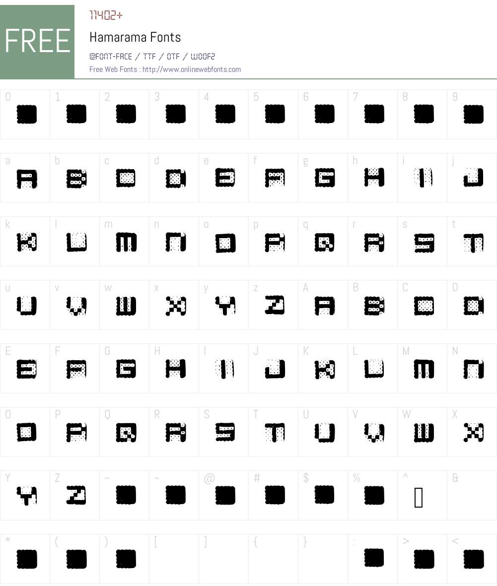 Hamarama Font Screenshots