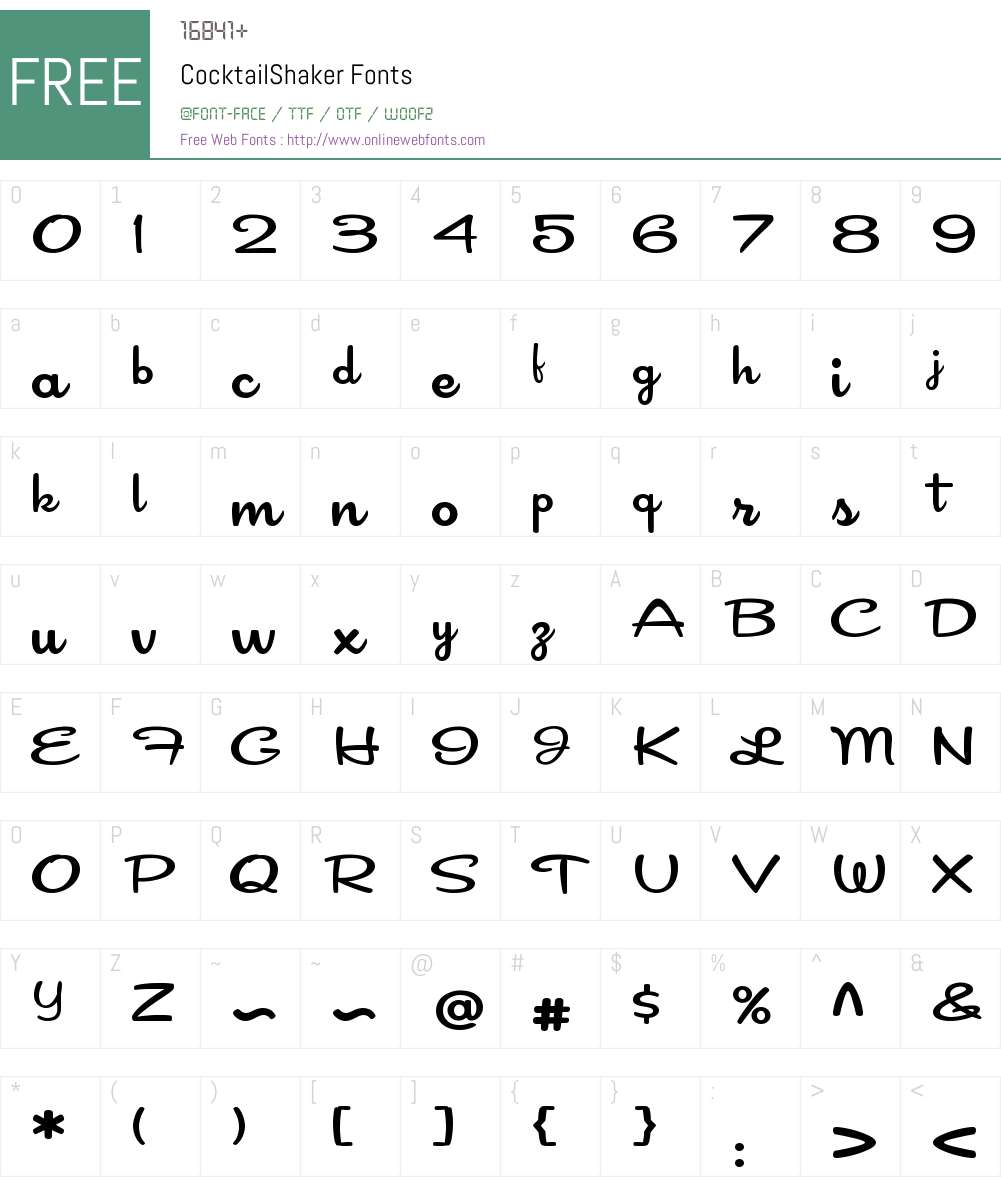 Cocktail Shaker Font Screenshots