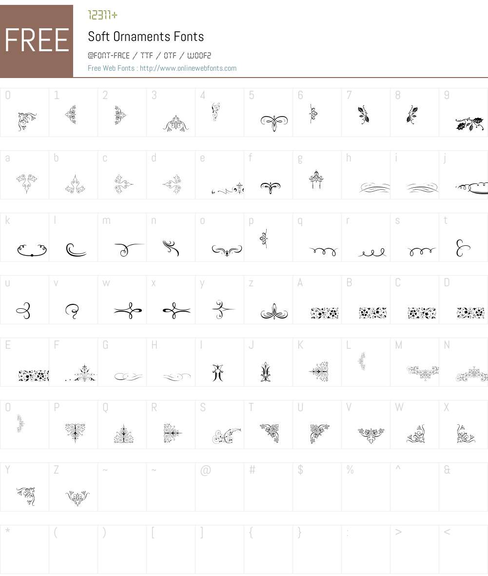 Soft Ornaments Font Screenshots