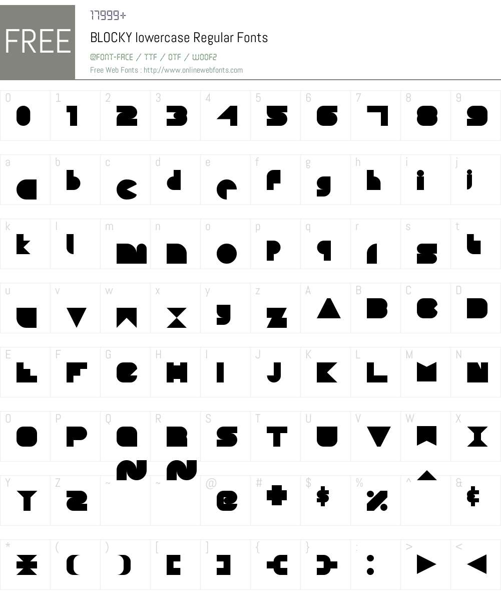 BLOCKY lowercase 1.0 Fonts Free Download - OnlineWebFonts.COM
