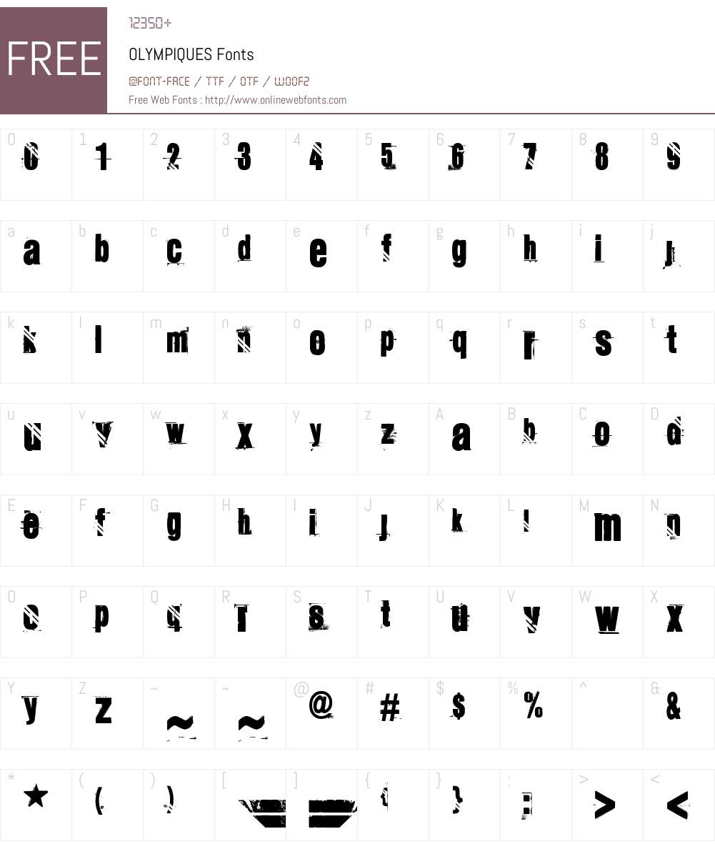 OLYMPIQUES Font Screenshots