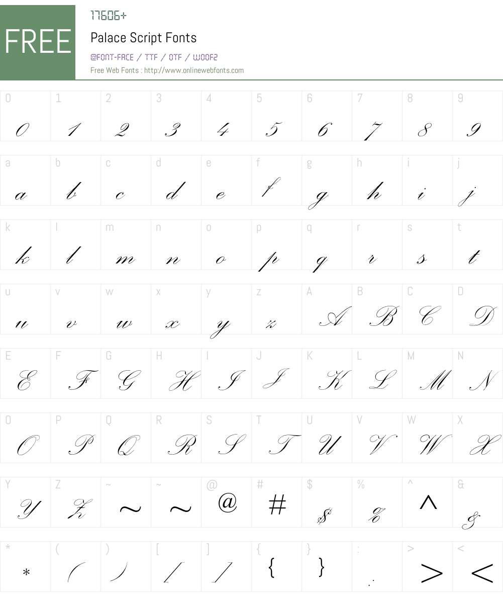 Palace Script Font Screenshots