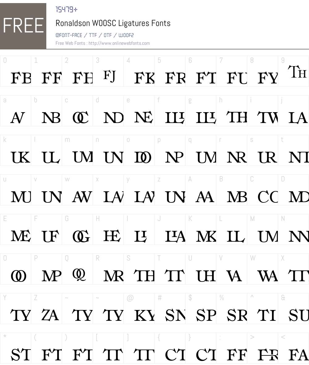 RonaldsonW00SC-Ligatures Font Screenshots