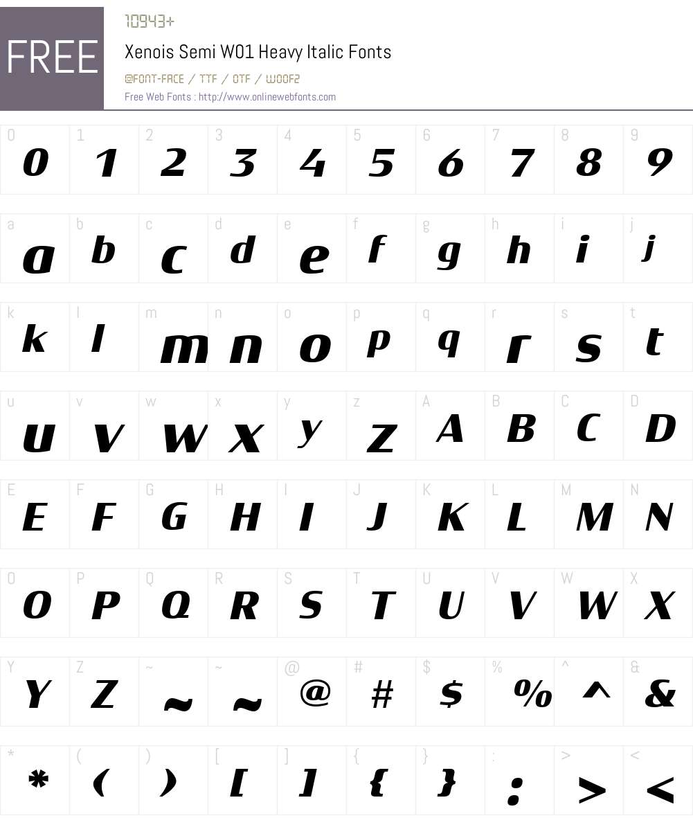 XenoisSemiW01-HeavyItalic Font Screenshots