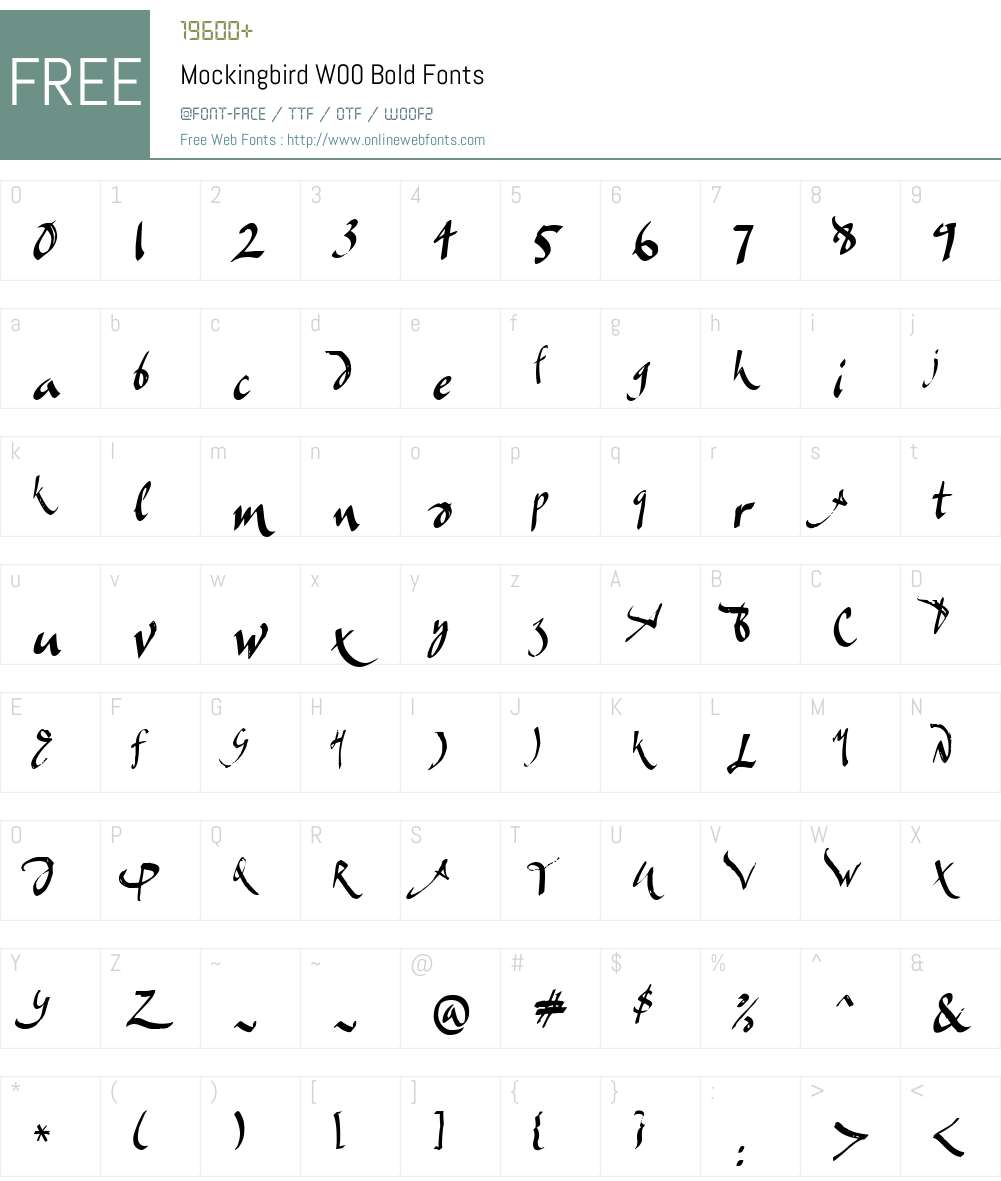 MockingbirdW00-Bold Font Screenshots