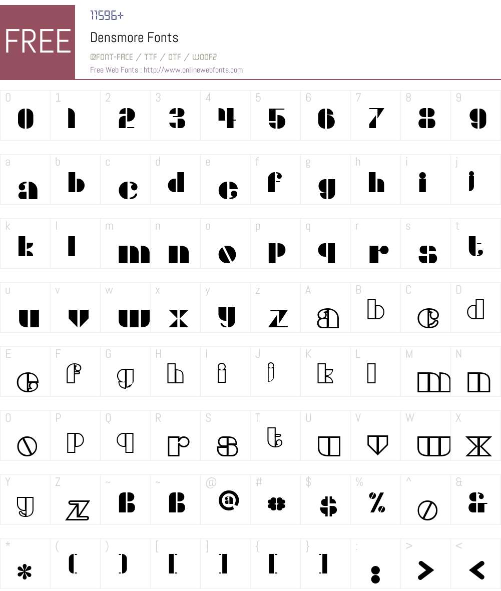 Densmore Font Screenshots