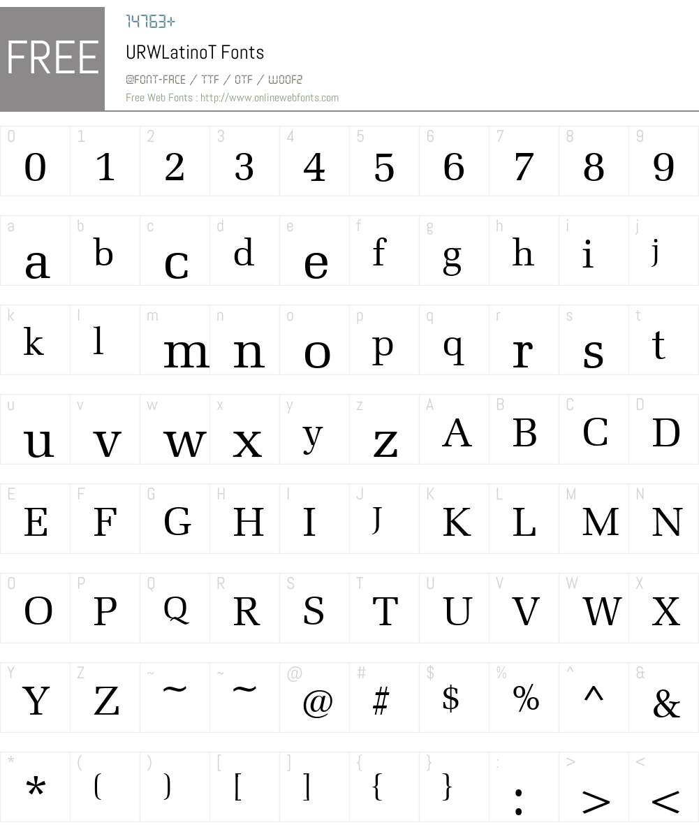 URWLatinoT Font Screenshots