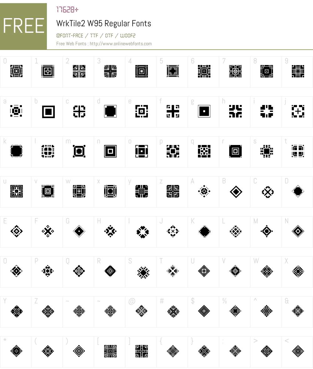 WrkTile2 Font Screenshots