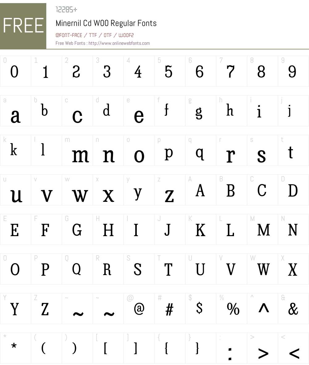 MinernilCdW00-Regular Font Screenshots
