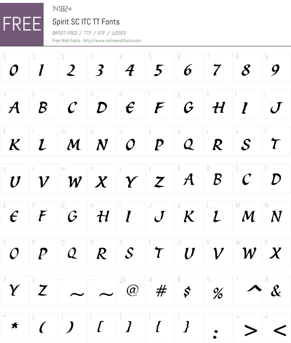 Spirit SC ITC TT Font Screenshots