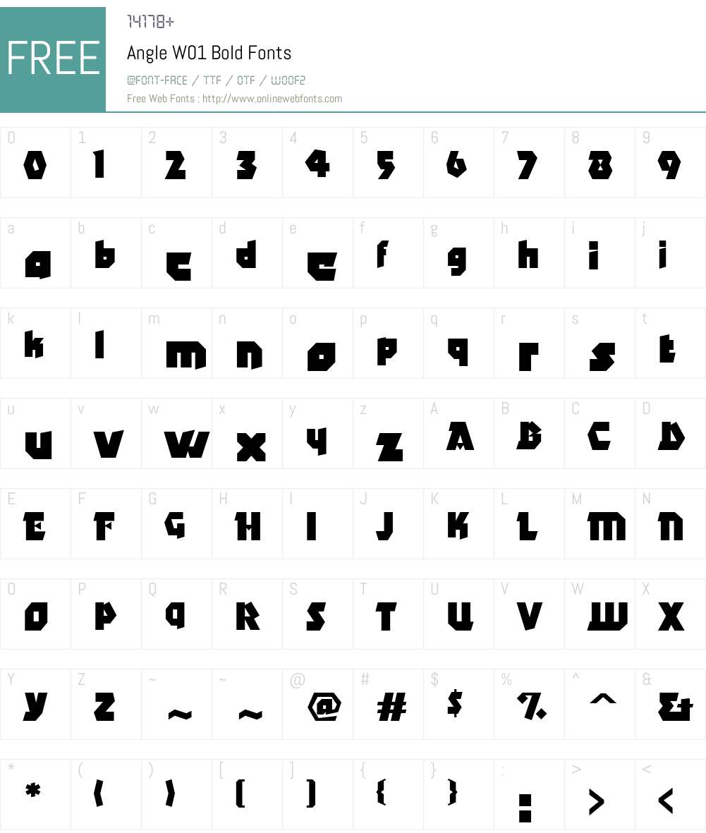 AngleW01-Bold Font Screenshots