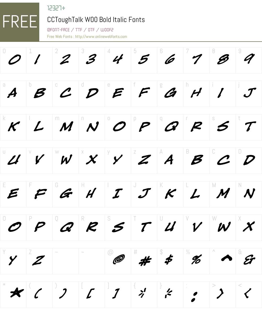 CCToughTalkW00-BoldItalic Font Screenshots