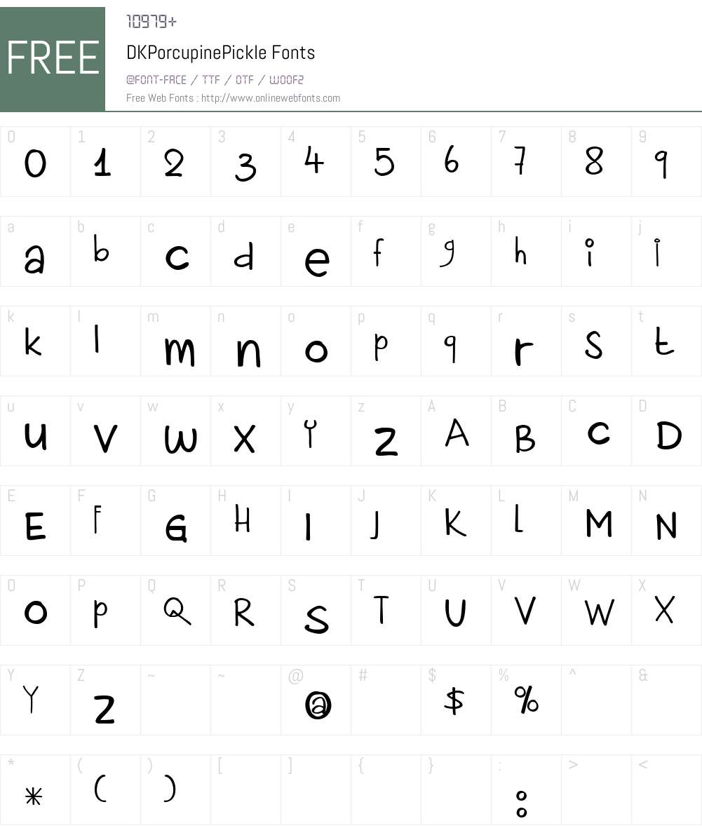 DK Porcupine Pickle Font Screenshots