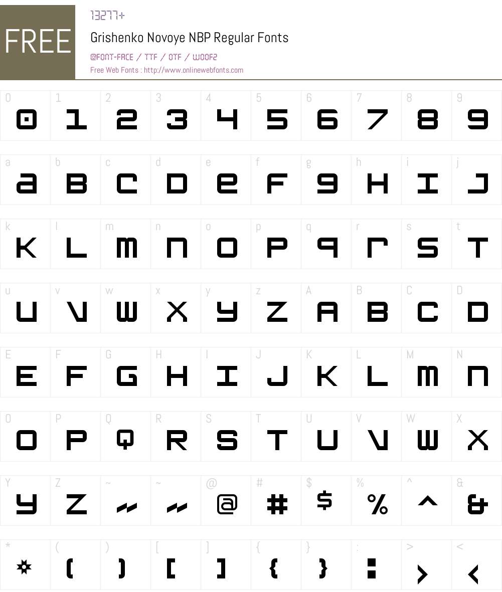 Grishenko Novoye NBP Font Screenshots