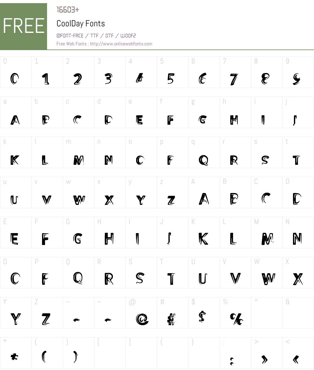 CoolDay Font Screenshots
