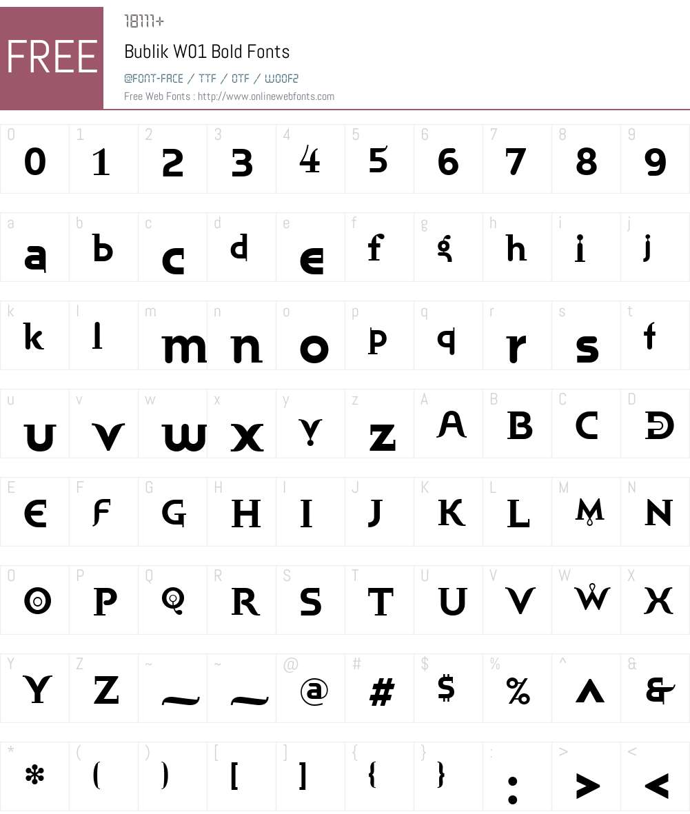 BublikW01-Bold Font Screenshots