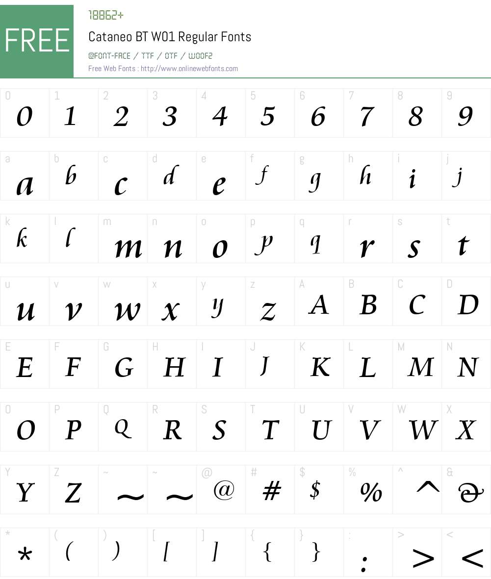 CataneoBTW01-Regular Font Screenshots