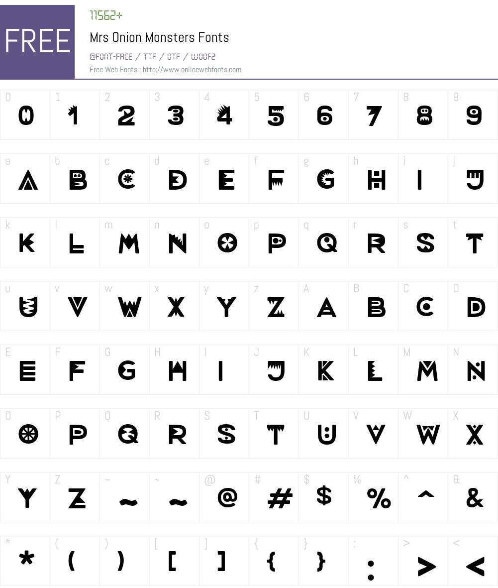 MrsOnion-Monsters Font Screenshots
