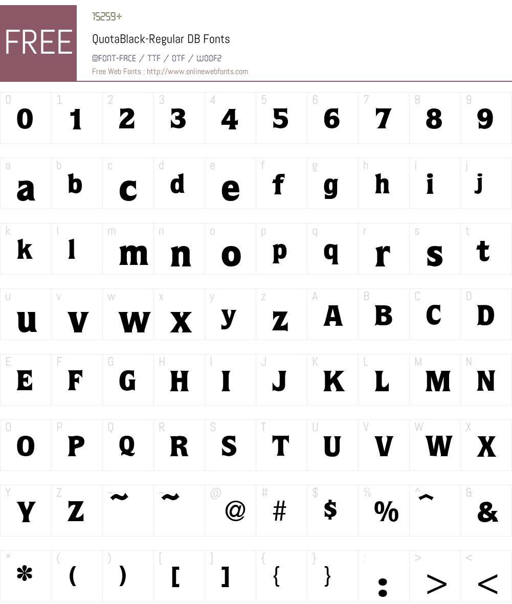 QuotaBlack DB Font Screenshots
