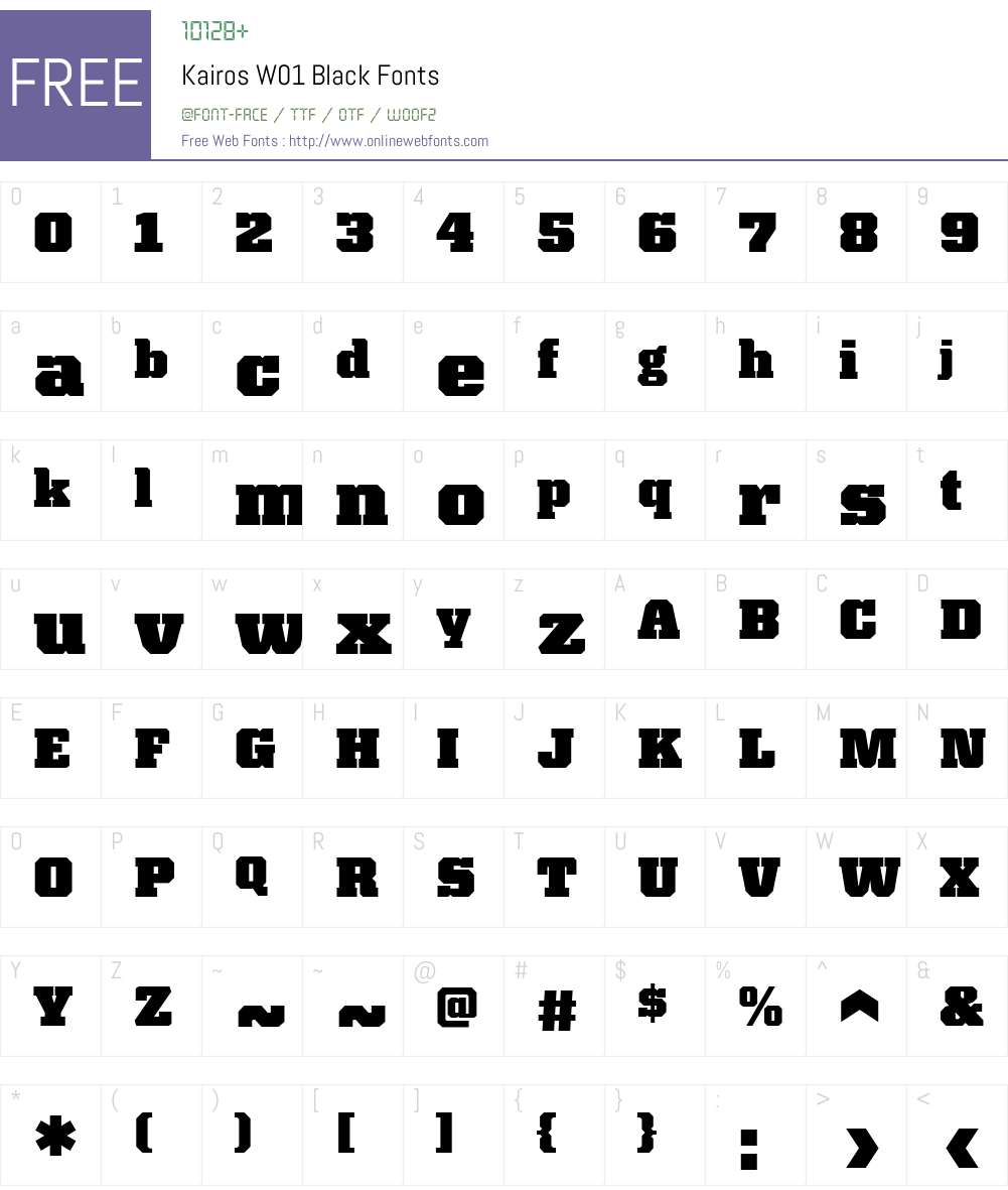 KairosW01-Black Font Screenshots
