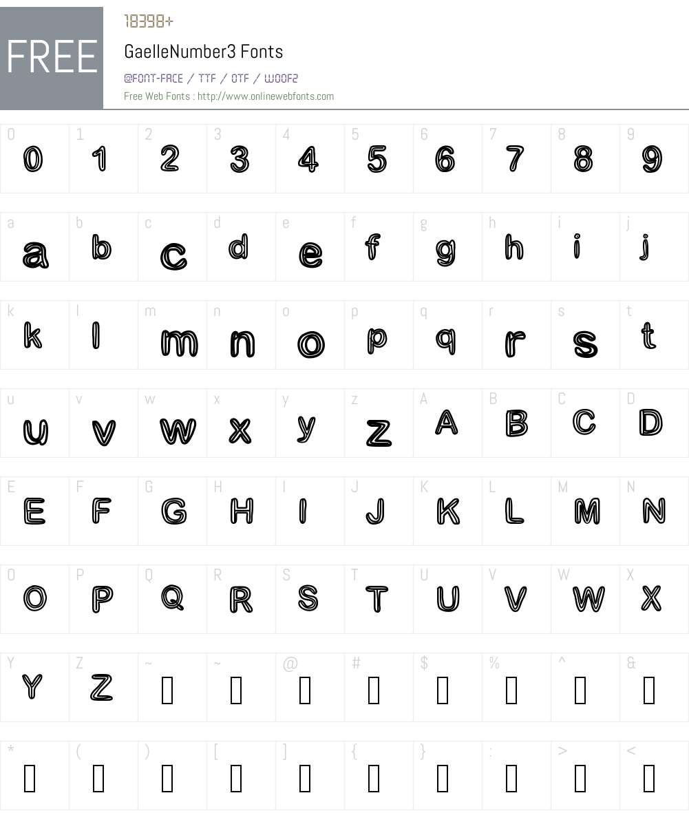 GaelleNumber3 Font Screenshots