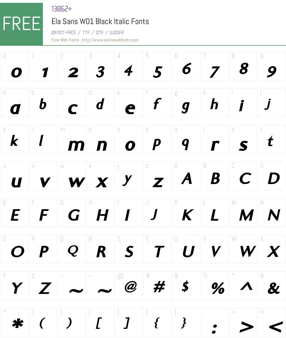 ElaSansW01-BlackItalic Font Screenshots