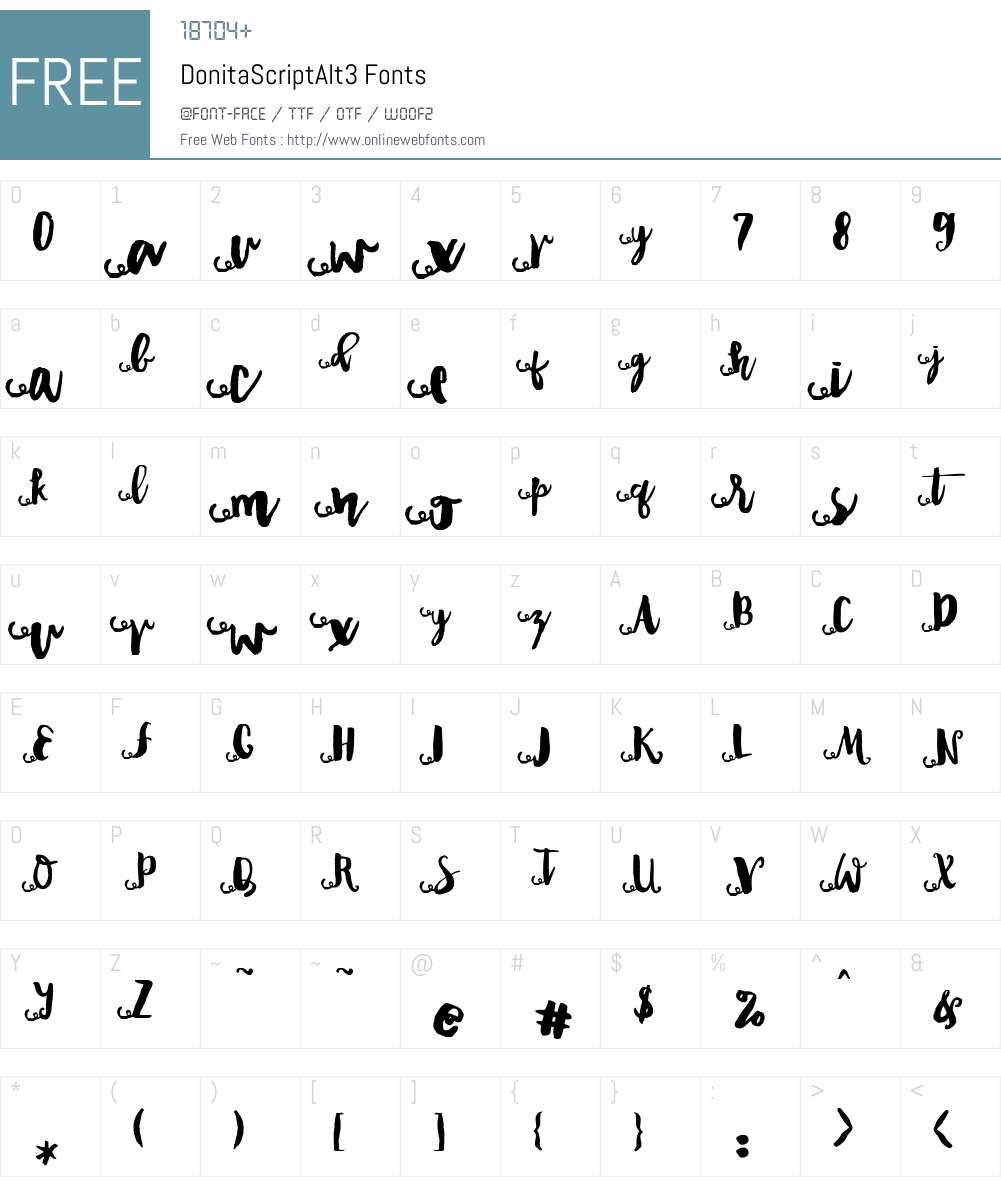 DonitaScriptAlt3 Font Screenshots