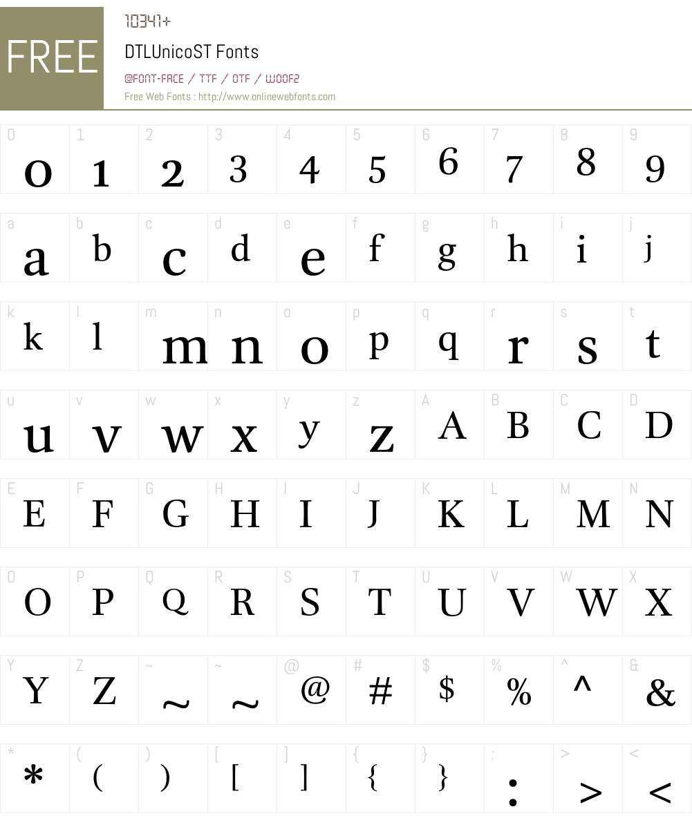 DTLUnicoST Font Screenshots