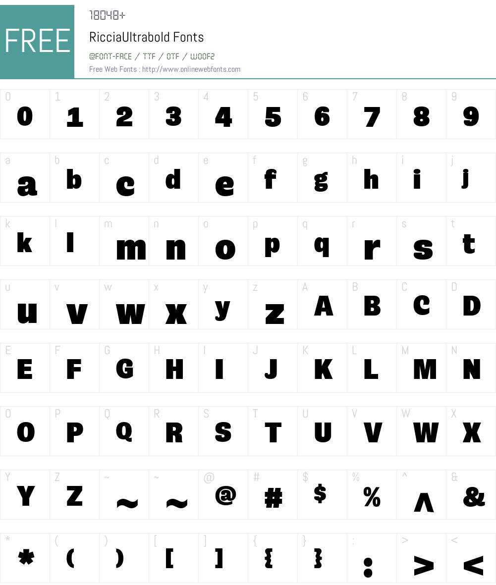 RicciaUltrabold Font Screenshots