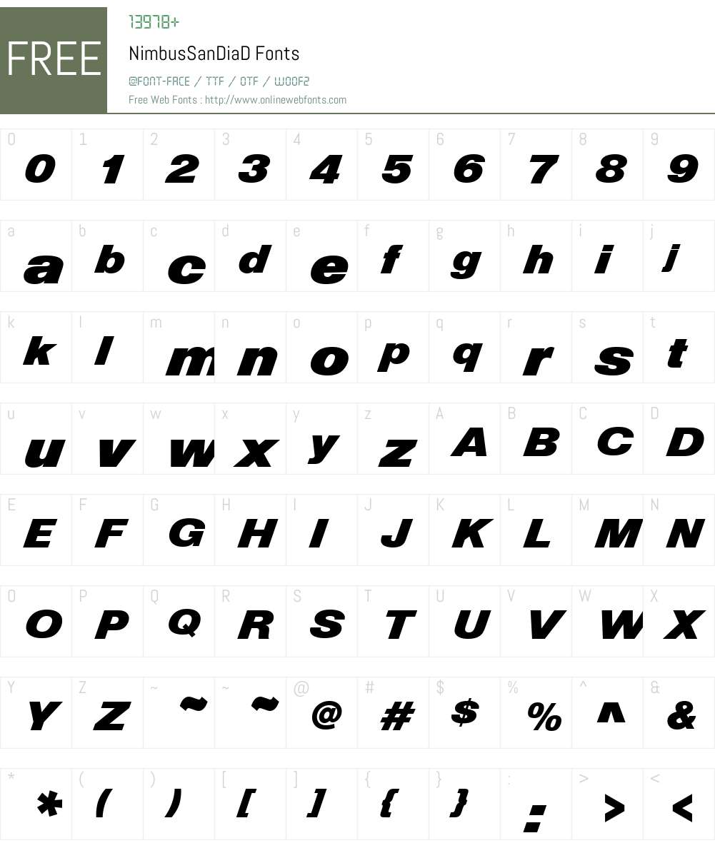 NimbusSanDiaD Font Screenshots