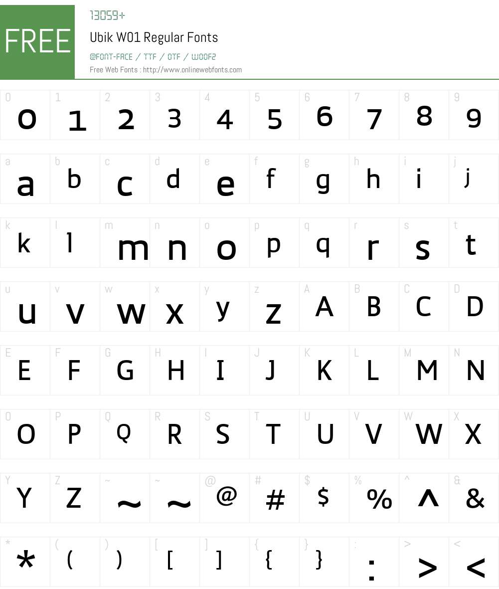 UbikW01-Regular Font Screenshots