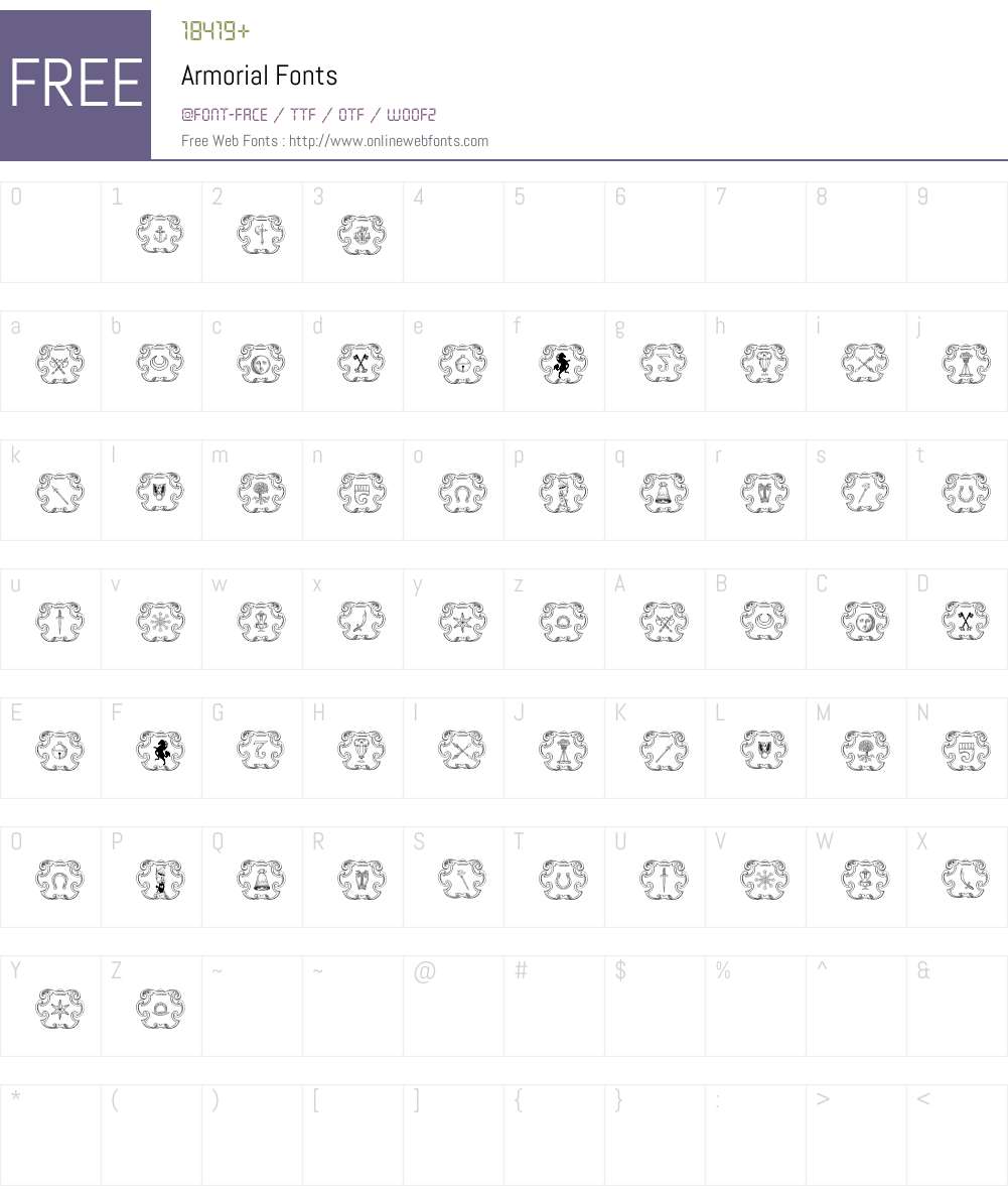 Armorial Font Screenshots