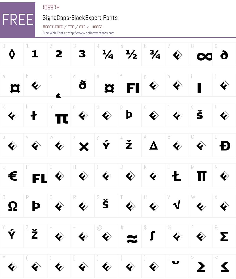 SignaCaps-BlackExpert Font Screenshots