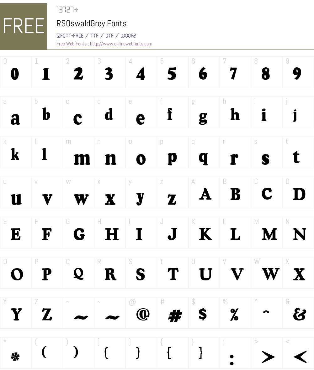 RSOswaldGrey Font Screenshots
