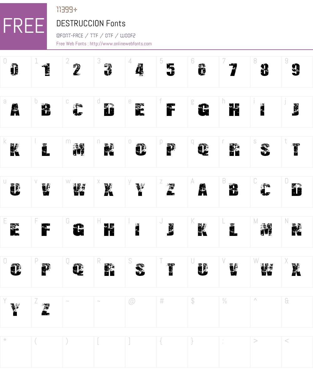 DESTRUCCION Font Screenshots