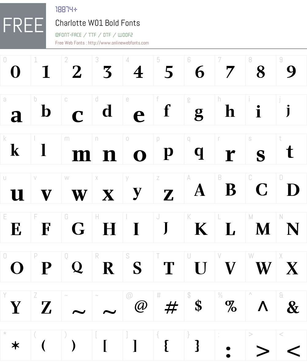 CharlotteW01-Bold Font Screenshots