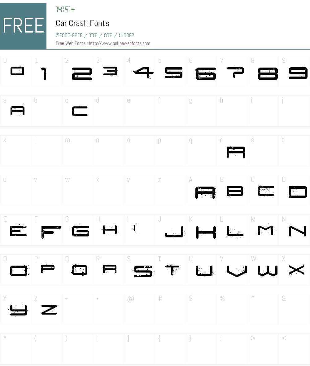 Car Crash Font Screenshots