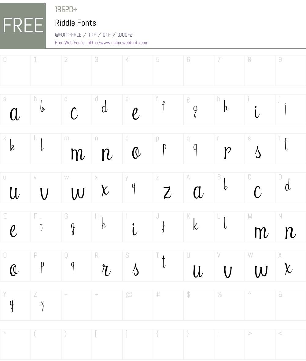 Riddle 001.000 Fonts Free Download - OnlineWebFonts.COM