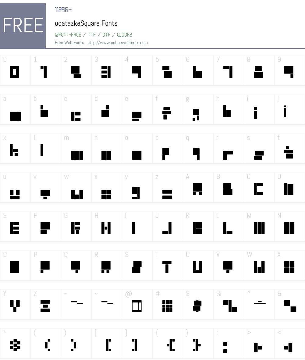 ocatazke Font Screenshots