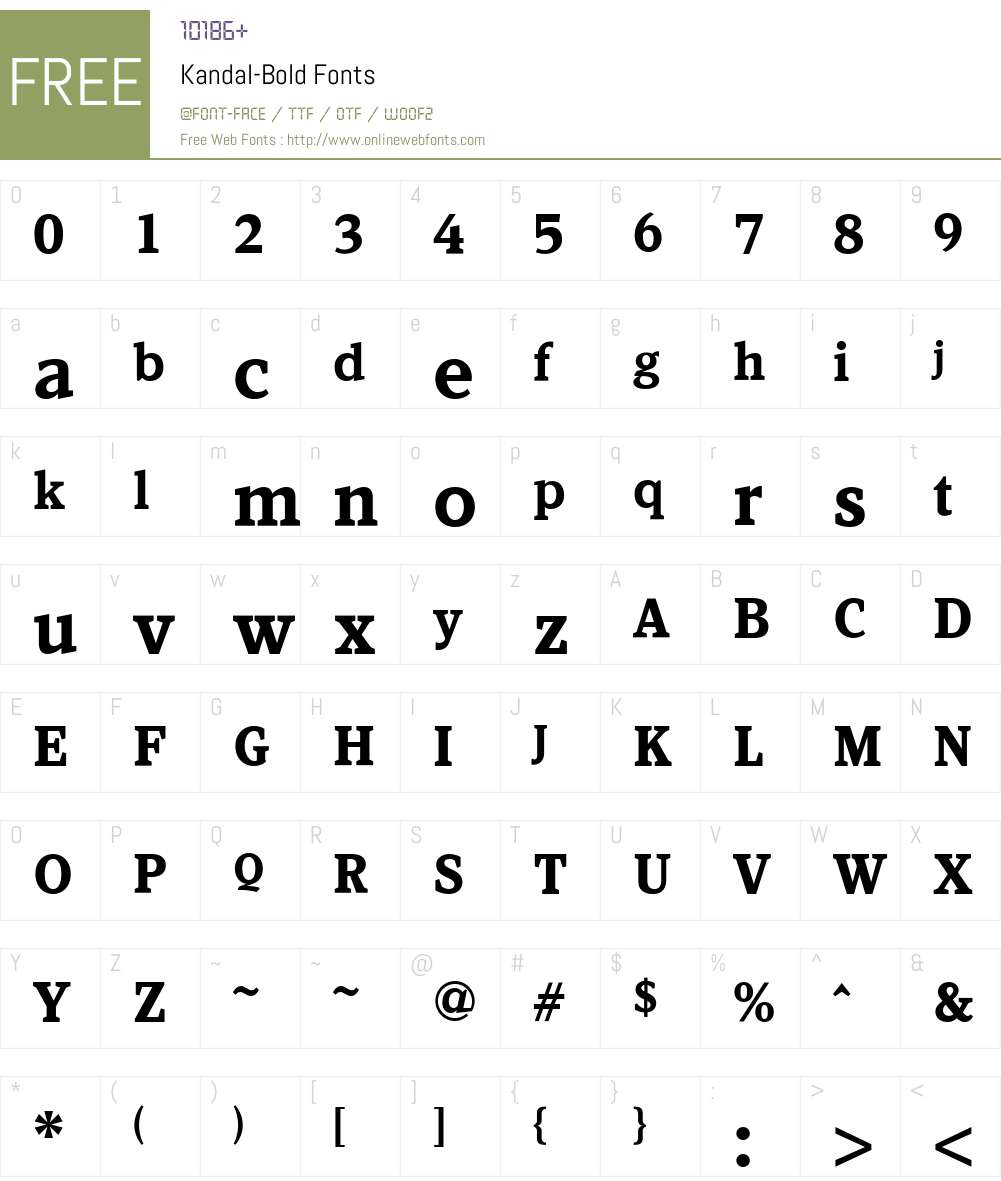 Kandal Font Screenshots