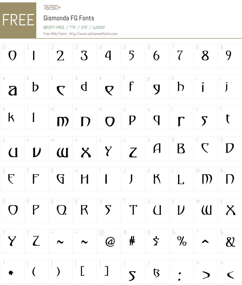 Gismonda FG Font Screenshots