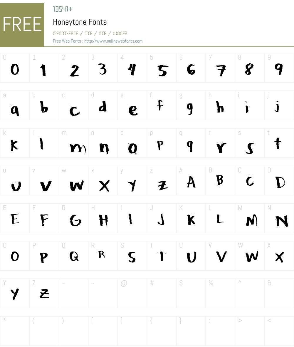 Honeytone Font Screenshots