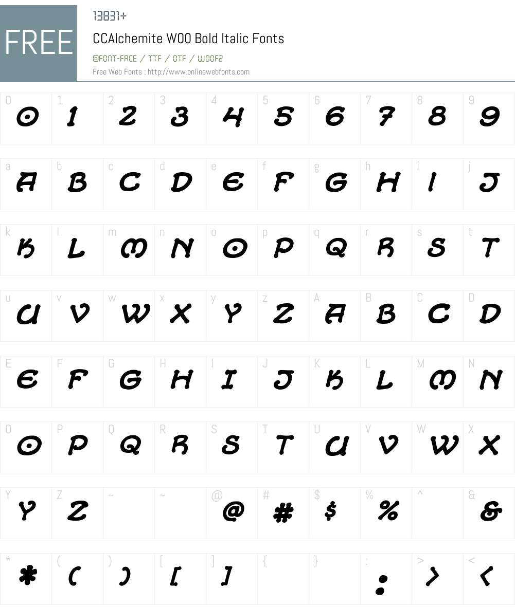 CCAlchemiteW00-BoldItalic Font Screenshots